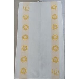 Sils Engadin Swiss Linen Blend Towel Sun Motif Yellow Switzerland 33x20